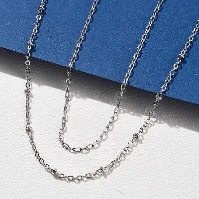 Brass Double Layer Necklaces NJEW-D302-51P-1