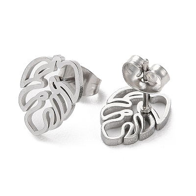Non-Tarnish 304 Stainless Steel Stud Earrings X-EJEW-B022-08P-1