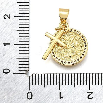 Rack Plating Brass Micro Pave Cubic Zirconia Pendants KK-K401-74G-1