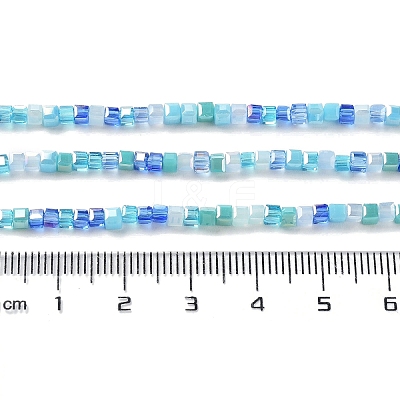 Gradient Color Electroplate Glass Bead Strands GLAA-E042-05-B07-1