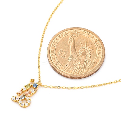 925 Sterling Silver Colorful Cubic Zirconia Constellation Pendant Cable Chain Necklaces for Women STER-R009-01G-08-1