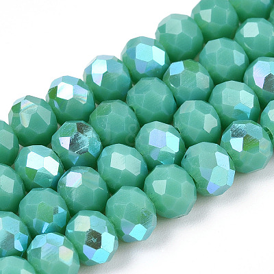 Electroplate Opaque Solid Color Glass Beads Strands EGLA-A044-P2mm-L31-1