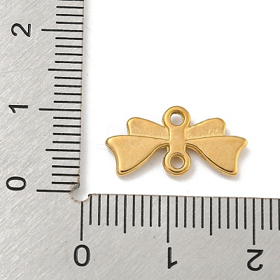 Ion Plating(IP) 304 Stainless Steel Bowknot Links Connector Charms STAS-N103-97G-1