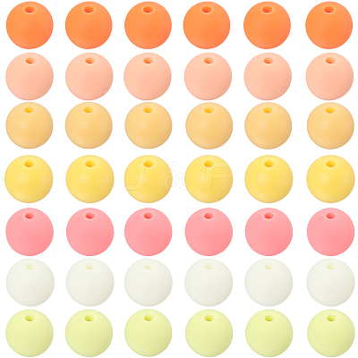 Rubberized Style Imitated Silicone Acrylic Beads MACR-PA0001-06C-03-1