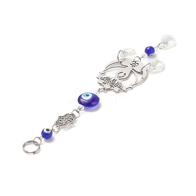Evil Eye Lampwork Window Hanging Suncatchers HJEW-JM00936-1