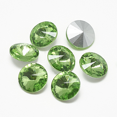 Pointed Back Glass Rhinestone Cabochons RGLA-T086-14mm-19-1