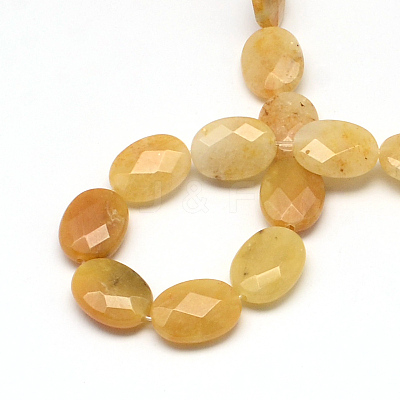 Faceted Oval Natural Topaz Jade Beads Strands X-G-R303-10-1