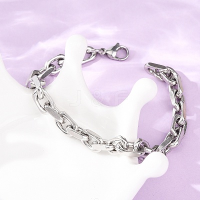 304 Stainless Steel Cable Chain Bracelets for Women Men BJEW-F529-04P-1