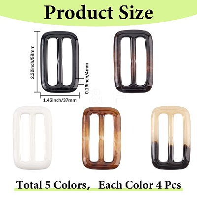 20Pcs Resin Tri-Glide Adjuster Buckles FIND-GF0008-12A-1