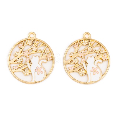 Rack Plating Alloy Enamel Pendants FIND-A040-07A-03G-1