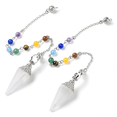 Natural Quartz Crystal Hexagonal Pointed Dowsing Pendulums G-P552-05P-02-1