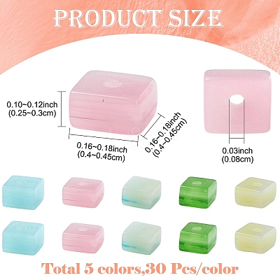 150Pcs 5 Colors Handmade Lampwork Beads LAMP-YW0004-36-1