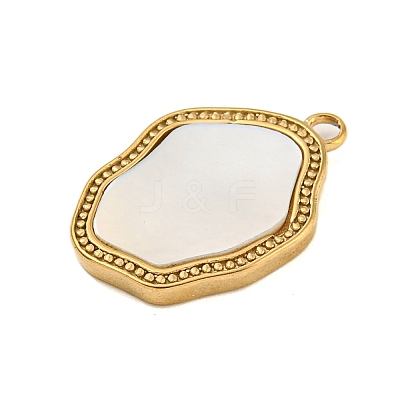 304 Stainless Steel Pave Shell Pendants LS-STAS-Z081-02G-01-1