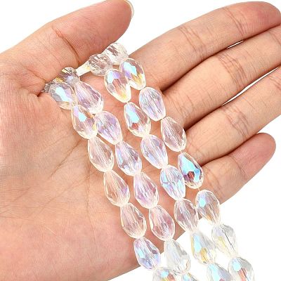 Electroplate Glass Bead Strands EGLA-E010-8x12mm-AB01-1