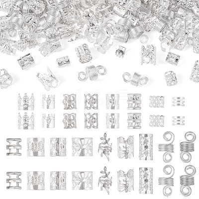 170Pcs 17 Styles Iron Hair Coil Cuffs OHAR-TA0001-12S-1