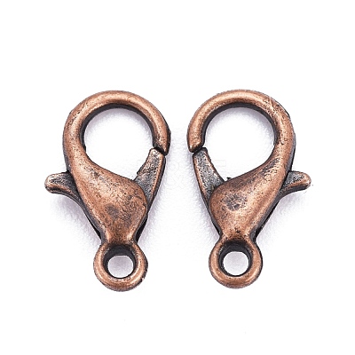 Red Copper Tone Zinc Alloy Lobster Claw Clasps X-E102-NFR-1
