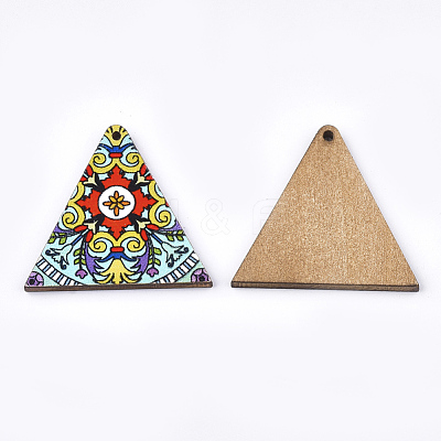 Printed Basswood Pendants WOOD-S045-013E-1