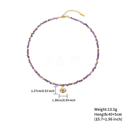 304 Stainless Steel Enamel Eye Pendant Necklaces TE3373-3-1