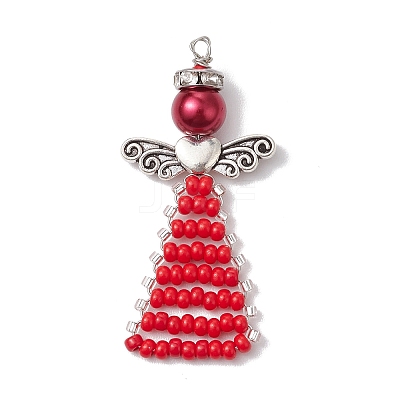 Glass Seed Beads Pendants PALLOY-MZ00381-05-1