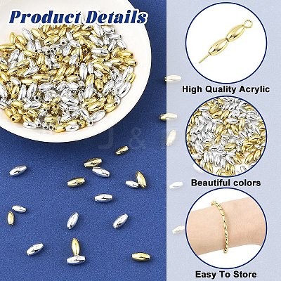 800Pcs 4 Styles Plating Eco-Friendly Plastic Beads KY-YW0002-34-1