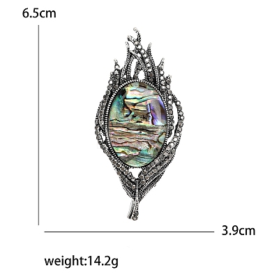 Feather Shape Shell Pin PW-WG65AB5-01-1