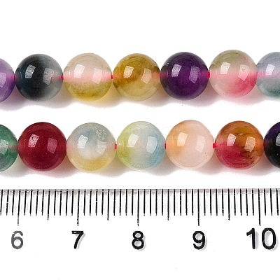Dyed Natural White Jade Beads Strands G-T138-8mm-210-19-1