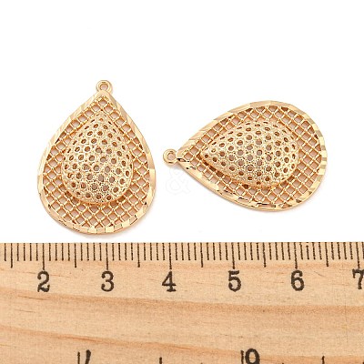Rack Plating Brass Hollow Pendants KK-P244-10KCG-1