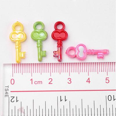 Opaque AB Color Acrylic Skeleton Key Pendants SACR-R697-M24-1