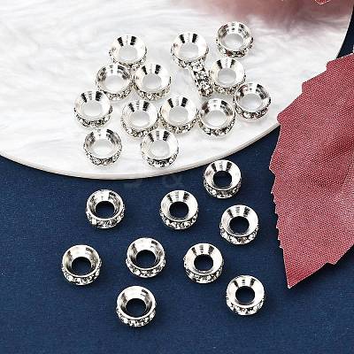 Brass Rhinestone Spacer Beads RB-A020-7mm-01S-1