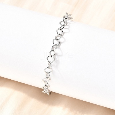304 Stainless Steel Link Chain Bracelets for Women Men BJEW-A050-02P-1