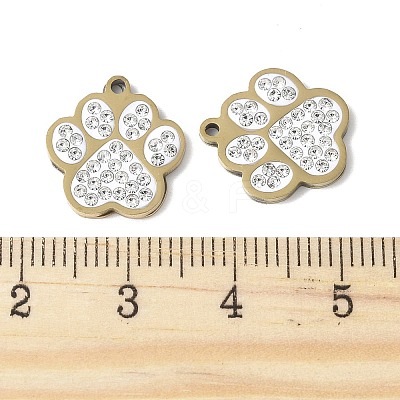201 Stainless Steel Rhinestone Pendants STAS-V005-05G-02-1