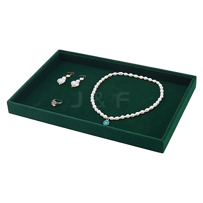 Rectangle Wood Covered with Velvet Display Trays ODIS-WH0030-208-1
