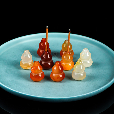 Natural Crystal Agate Gourd Incense Holders PW-WG87545-01-1