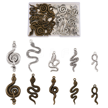 Beadthoven 40 Pcs 10 Styles Alloy Pendants FIND-BT0001-01-1