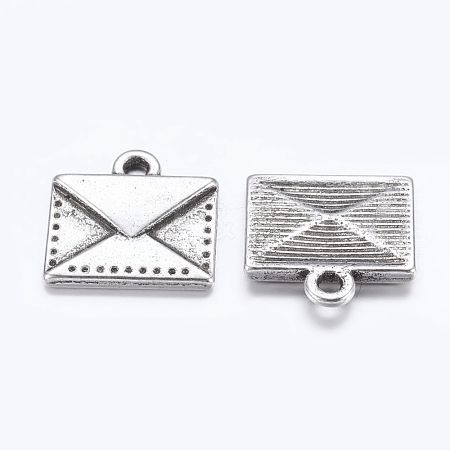 Tibetan Style Alloy Mail Charms PALLOY-EA10712Y-AS-NF-1