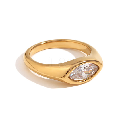 316L Stainless Steel with Cubic Zirconia Finger Rings FS-WGB17C9-10-1