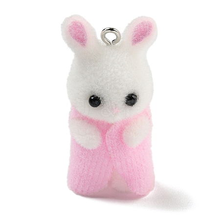 Flocking Resin Cute Pendants RESI-L043-04P-02-1