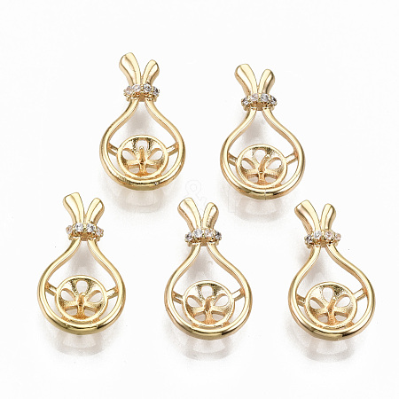 Brass Micro Pave Cubic Zirconia Peg Bails Pendants KK-R114-04-NF-1