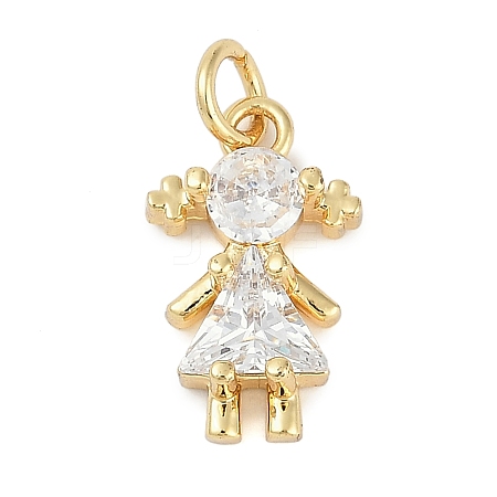 Rack Plating Brass Micro Pave Cubic Zirconia Pendant KK-H509-38G-01-1