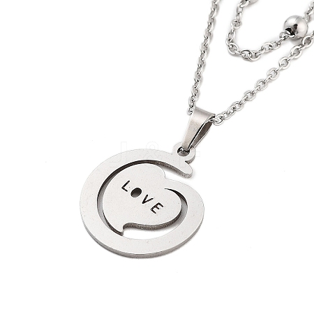 Stainless Steel Pendants Necklaces LS-NJEW-U003-01B-P-1