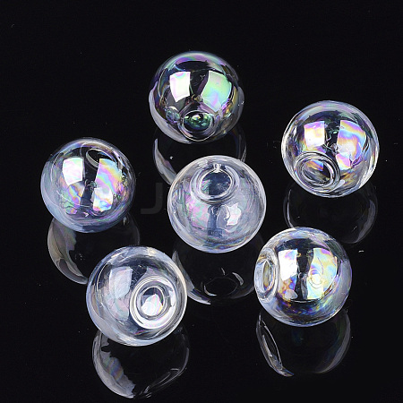 Round Handmade Blown Glass Globe Ball Bottles BLOW-R002-14mm-AB-1