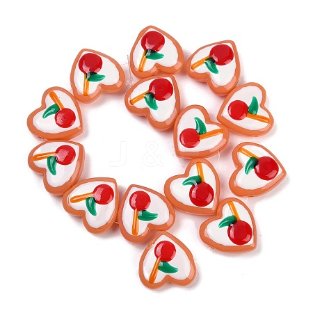 Handmade Heart Lampwork Beads Strands LAMP-P069-04B-04-1