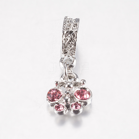 Alloy Rhinestone European Dangle Charms PALLOY-F199-44E-1