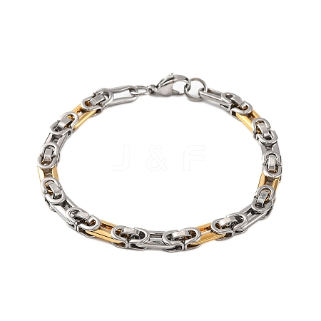 304 Stainless Steel Byzantine Chain Bracelets BJEW-B078-107GP-1