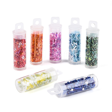 7 Bottles DIY Glass Seed Beads Sets DIY-N006-02D-1