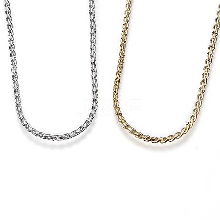 304 Stainless Steel Twisted Chain Necklaces NJEW-D285-22-1
