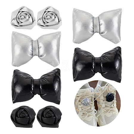 4 Pairs 4 Styles Imitation Leather Shoe Buckle Clips AJEW-FG0004-56-1