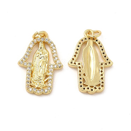 Brass Micro Pave Cubic Zirconia Pendants KK-E068-VB085-1