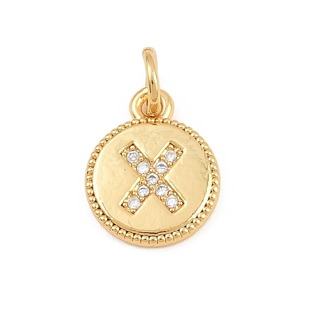 Brass Micro Pave Clear Cubic Zirconia Charms CU-CBA56CE-12G-X-1