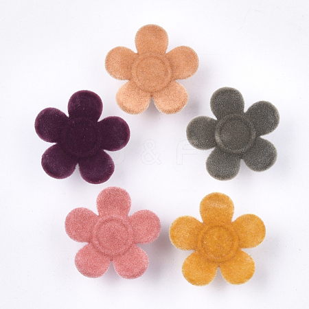 Flocky Acrylic Buttons FIND-T046-16-1